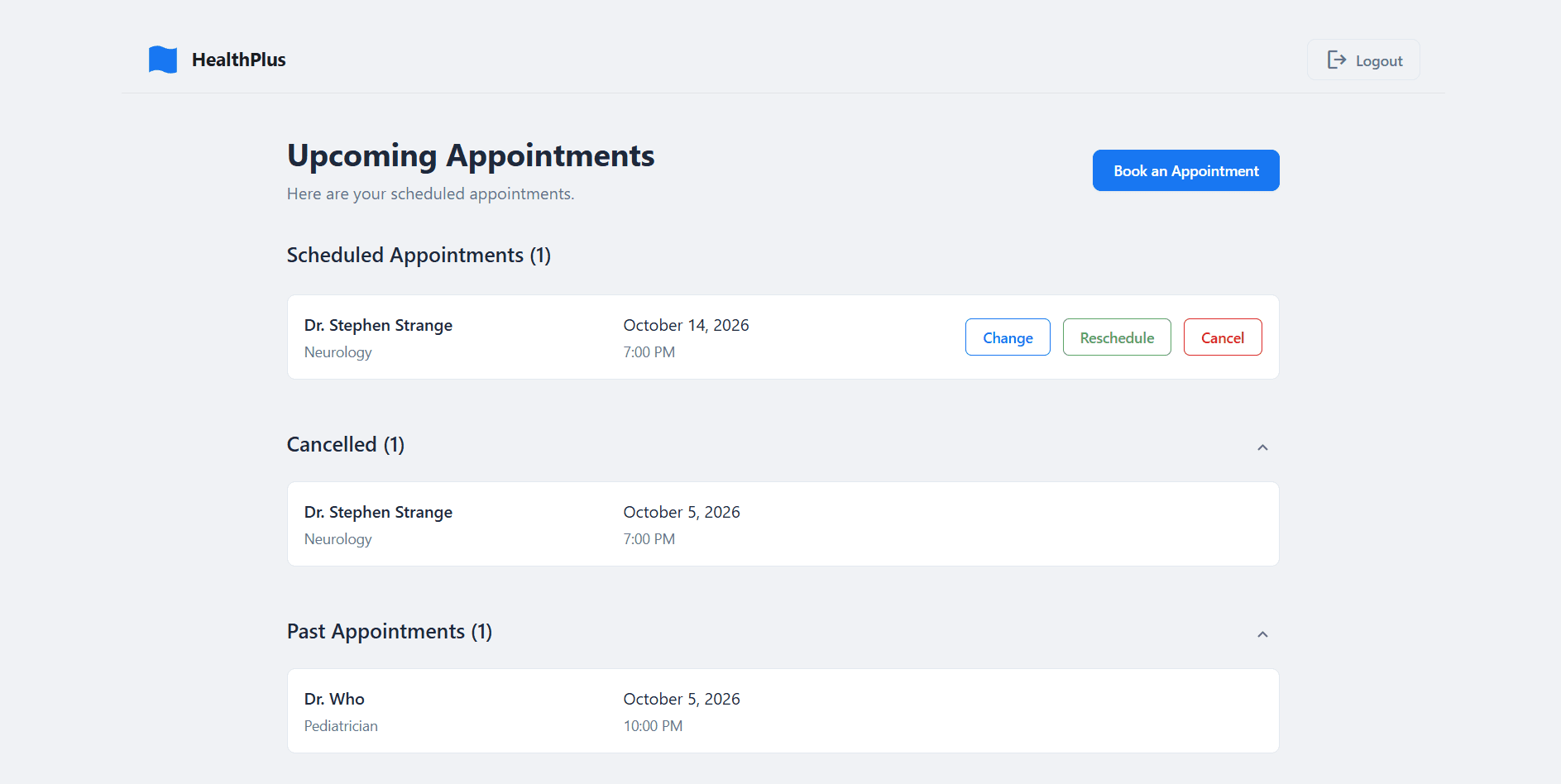 appointment status history